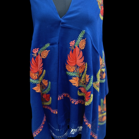 Woolen Stole with Kashida Kari ( Blue)