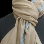 Unisex Pashmina Stole with Sozni Dozi in Off White.
