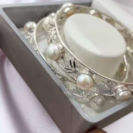 Chinar Bangles with Pearls