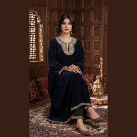 Regal Velvet Tilla Embroidered Dress