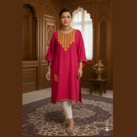 Vibrant Pink Cotton Kaftan