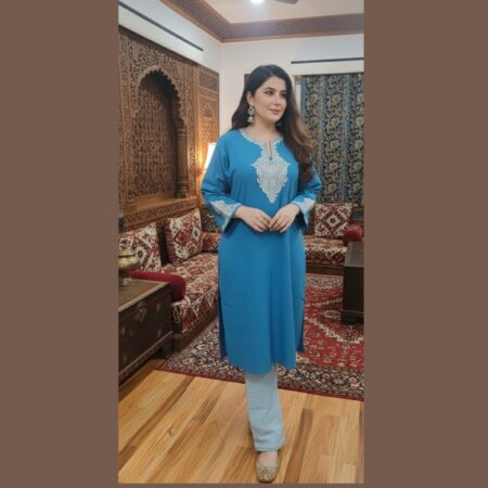 Teal Blue Tilla Dozi Pheran